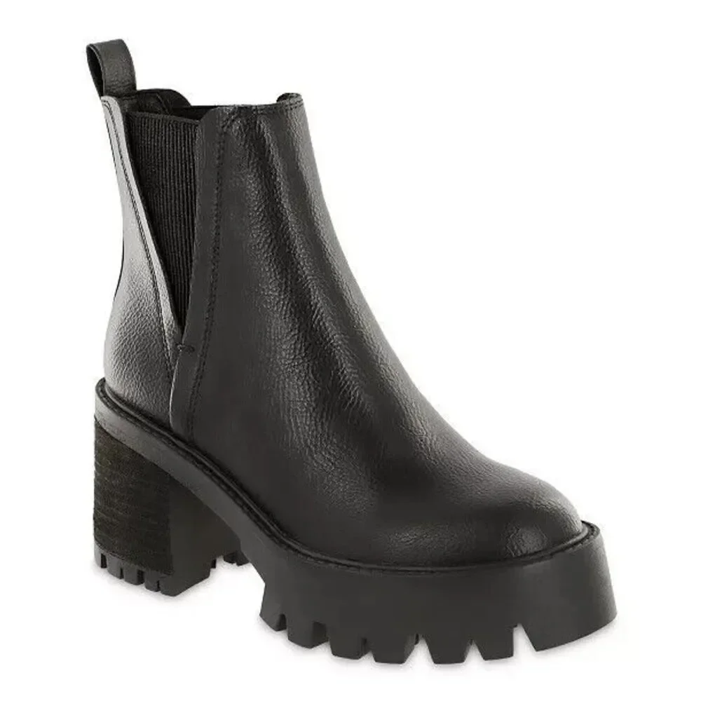 MIA Black Platform Lug Heel Chelsea Boots - Picture 1 of 10